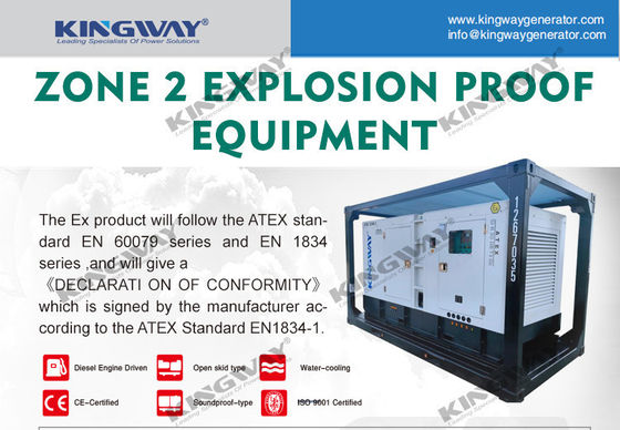 پلتفرم دریایی Canopy 25kva 400v 50hz 3 فاز 4 سیم موتور دیزل ضد انفجار ATEX منطقه 2 گواهینامه ژنراتور دریایی