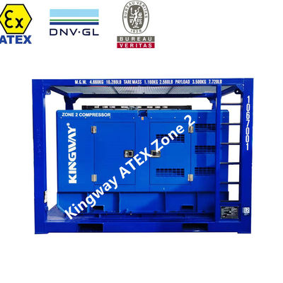 کمپرسور هوا 375cfm ضد انفجار منطقه 1 منطقه 2 با فریم بلند DNV2.7-1 و گیرنده شعله برای زمینه های نفت و گاز