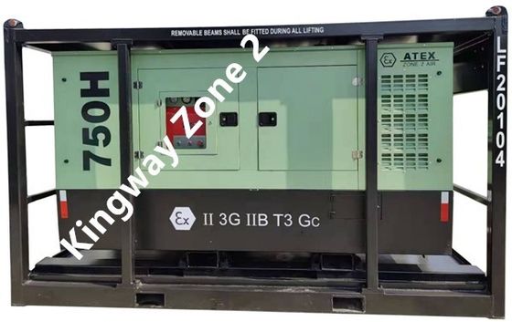 کمپرسور هوا 375cfm ضد انفجار منطقه 1 منطقه 2 با فریم بلند DNV2.7-1 و گیرنده شعله برای زمینه های نفت و گاز