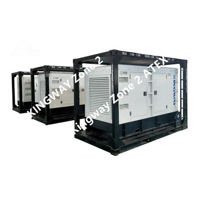 گواهینامه ATEX3phase DNVGL 2.7-1 اسکید فریم 120kw 150kva ژنراتور پلتفرم ساحلی منطقه 2