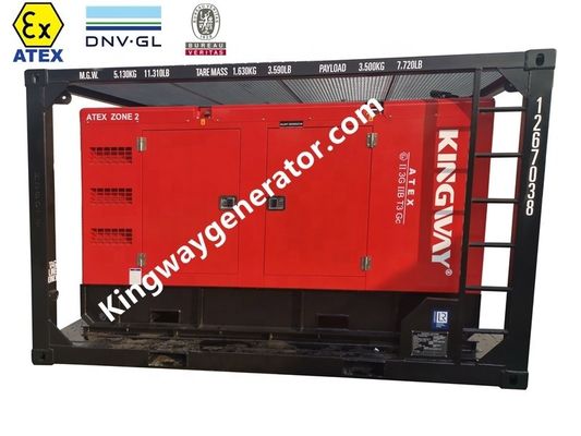 گواهینامه ATEX3phase DNVGL 2.7-1 اسکید فریم 120kw 150kva ژنراتور پلتفرم ساحلی منطقه 2