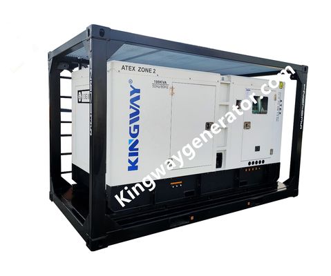 60KVA Kingway ATEX منطقه 2 گواهینامه Ex Proof ژنراتور دیزل با استانداردهای DNV فریم بلند کردن خدمات دریایی