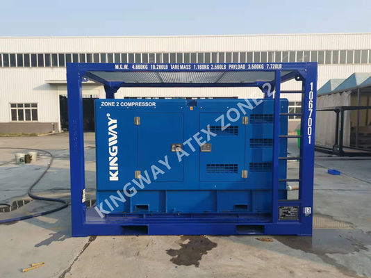 ATEX منطقه 2 375CFM Sullair ضد انفجار دیزل کمپرسور هوا Kingway فریم DNV
