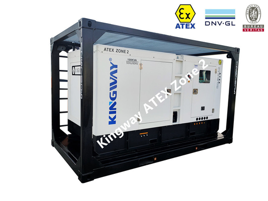 قاب بالابر یکپارچه مجموعه دیزل ژنراتور بی صدا 60KVA دارای گواهی ATEX Zone 2