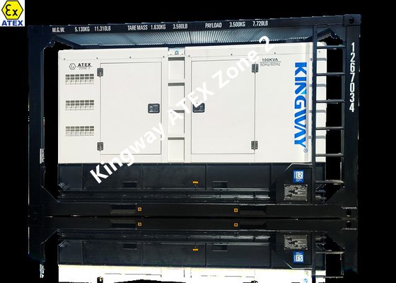 قاب بالابر یکپارچه مجموعه دیزل ژنراتور بی صدا 60KVA دارای گواهی ATEX Zone 2