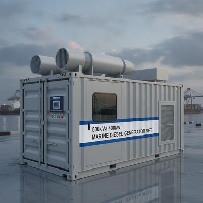 500kVA 400kW کنتینر شده ضد صدا ژنراتور دیزل دریایی با کنترل کننده هوشمند Deepsea ATS
